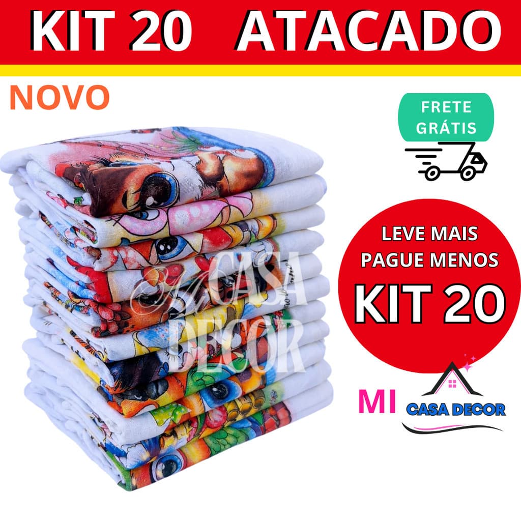 Pano De Prato Kit Cozinha Grande Grosso 20 Peças
