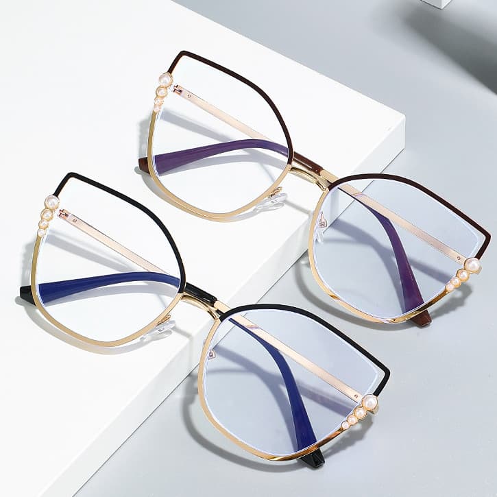 VisãoPerfeita Óculos Descanso Óculos Metal óculos moderno feminino óculos fashion óculos contra luz azul leve e elegante