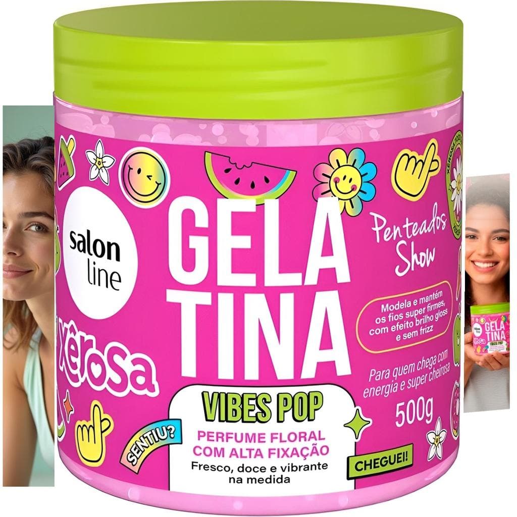 Gelatina Capilar Salon Line Xerosa Vibes Pop 500g Para Todas as Finalizações Controle Frizz Brilho Intenso