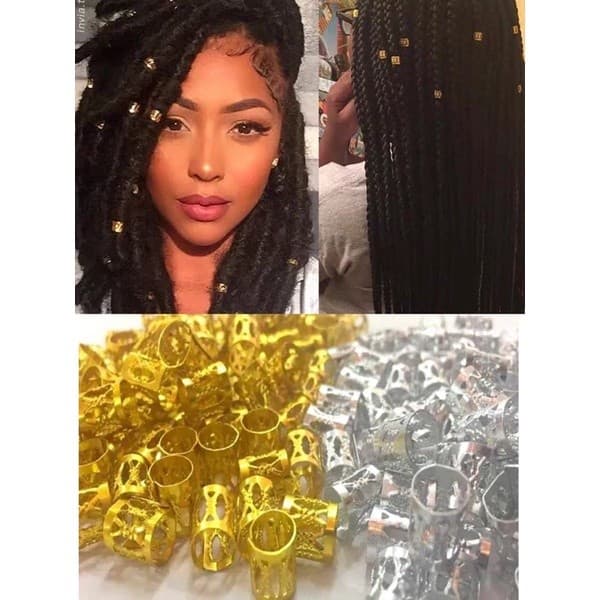 50 Unidades Anéis Para Box Braids Tranças Jumbo Dreds Cabelos