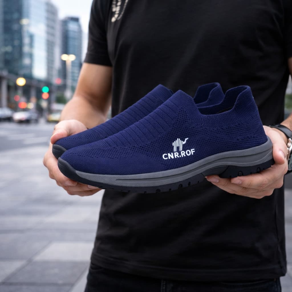 Tênis Masculino Sem Cadarço Slip On Respirável Conforto Diário Solado Antiderrapante Leve