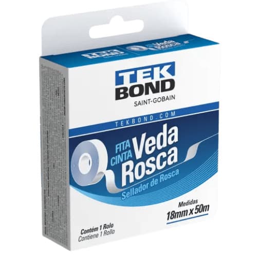 Fita Veda Rosca Tekbond 18mm x 25m - Vedação Hidráulica de Alta Performance