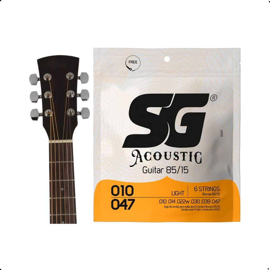Encordoamento Violão Aço 0.10 SG Bronze 85/15