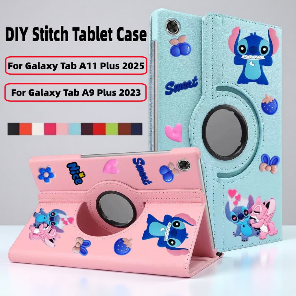 Para Samsung Galaxy Tab A11 + 11 Polegadas 2025/A9 Plus Caso 2023 Couro Do Plutônio DIY Ponto Crianças Tablet Casos Auto