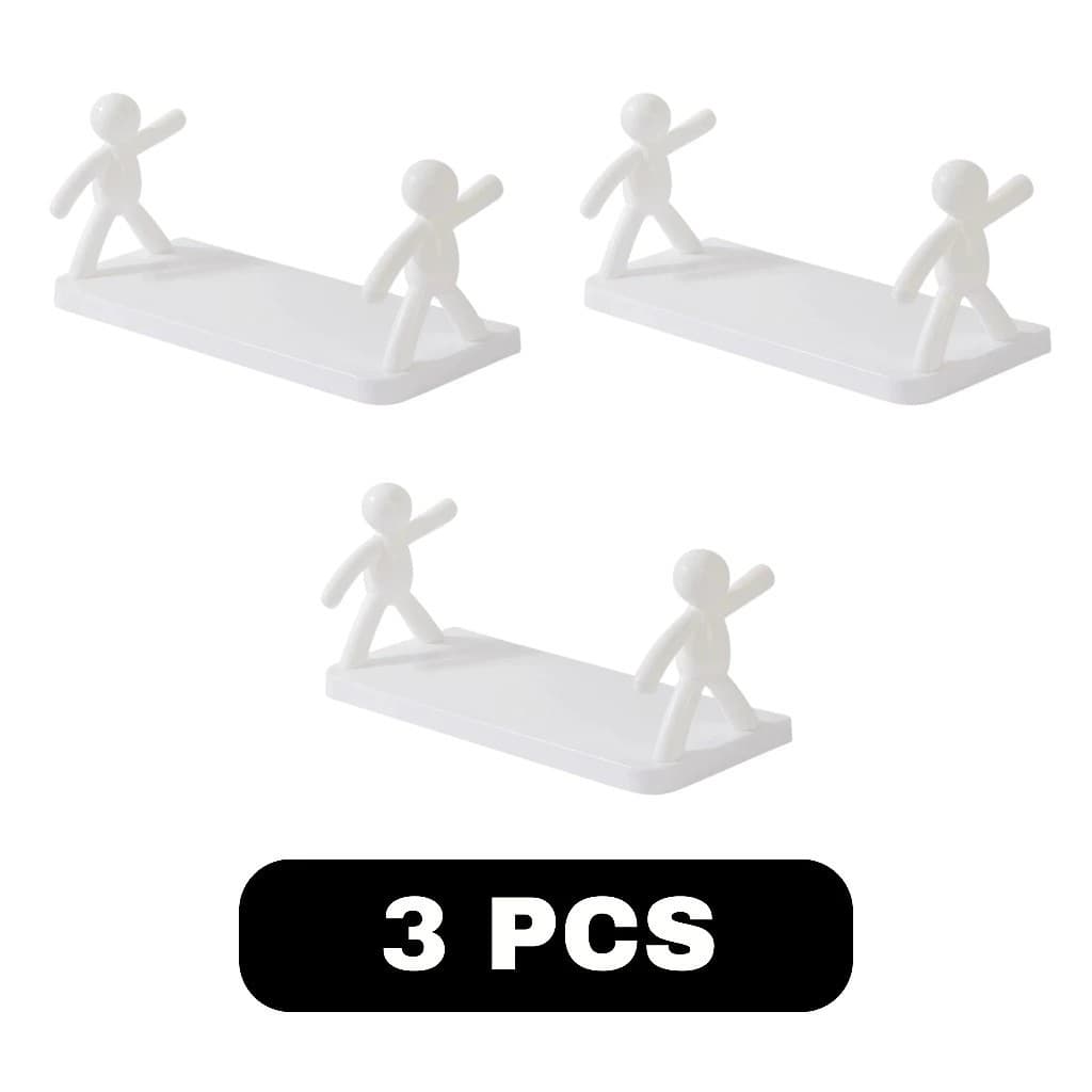 Kit3 Suportes Organizador Cozinha Banheiro Plástico Com Adesivo FACE