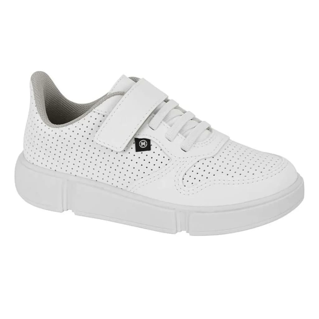 Molekinho Tênis Branco Infantil Meninos Velcro Versátil