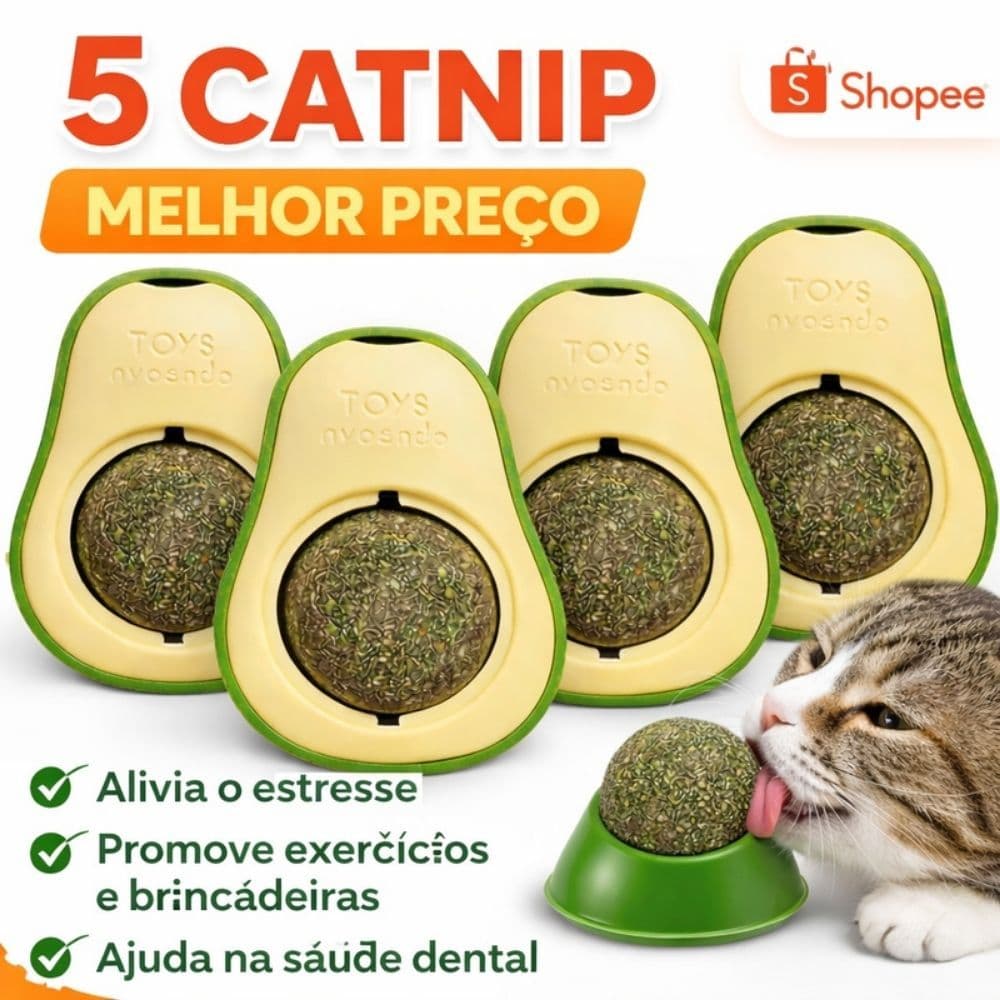 Abacate De Brinquedo Para Gatos Com Catnip Erva Gato Natural Diversão Bola de Pelo