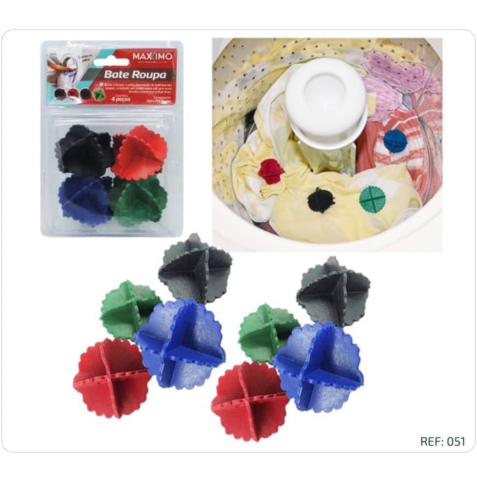 Bola Esfera para Lavar Roupa com 4 Peças 5,5cm 051