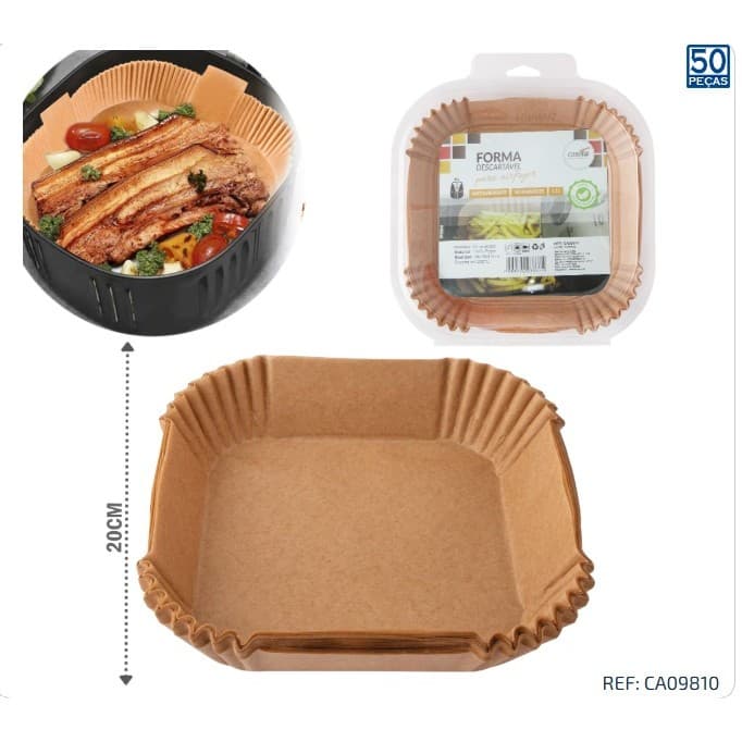 Forma Quadrado Papel airfryer Casita 16x4,5 cm 50 Unid.