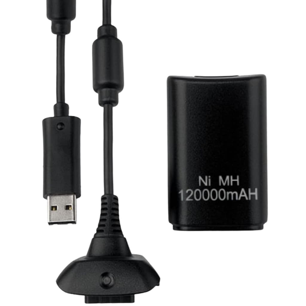 Kit Play & Charge Fonte E Carregador Para Xbox 360º Cabo USB