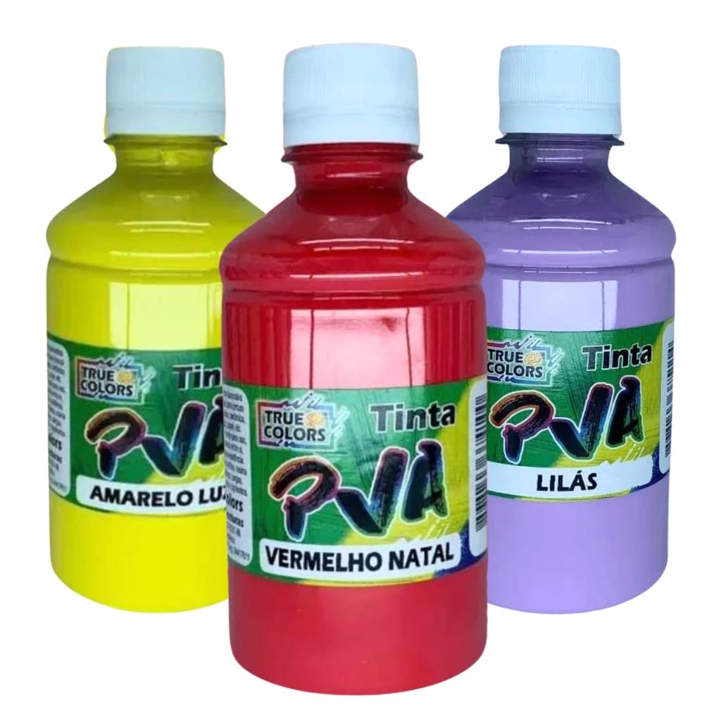 Kit 3 Tintas Pva Fosca 250ml True Colors Escolha As Cores