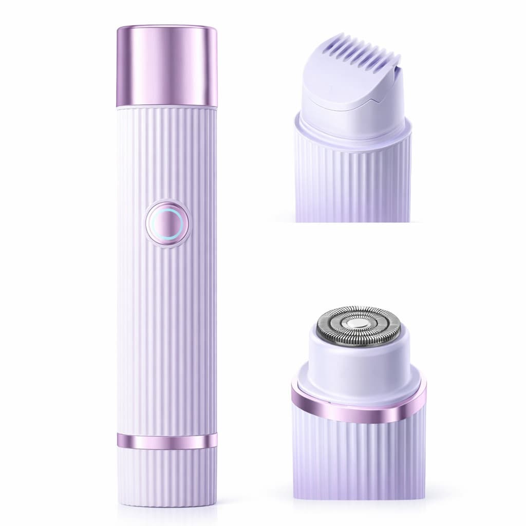 Aparador Feminino 2 em 1 Depilador Facial Recarregável USB Removedor de Pelos Sobrancelha e Buço