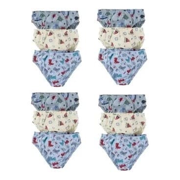 KIT COM 12 CUECAS INFANTIL MENINO JUNENIL 100% ALGODAO