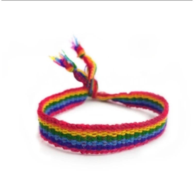 Pulseira de Pano LGBT Arco-íris De Lã Tornozeleira Colorida