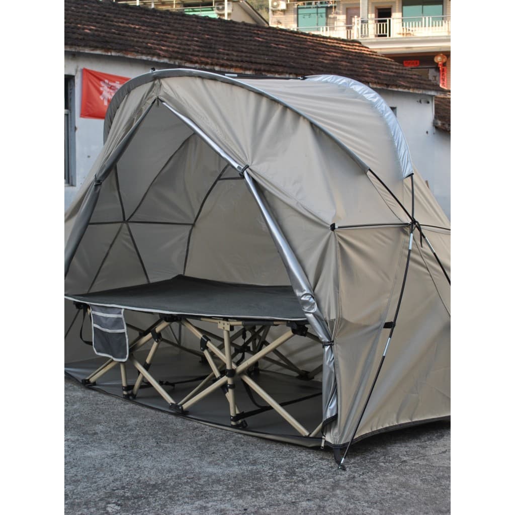 Barraca de acampamento única à prova de chuva revestida de prata, barraca de bicicleta quente, barraca de armazenamento
