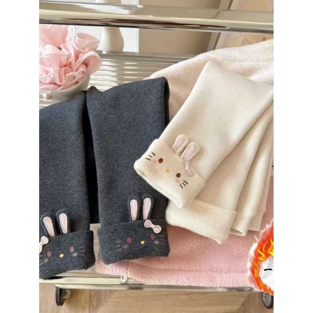 Leggings de lã para meninas outono 2025 inverno exterior vestindo bebê quente médio crianças pequenas outono calças espe