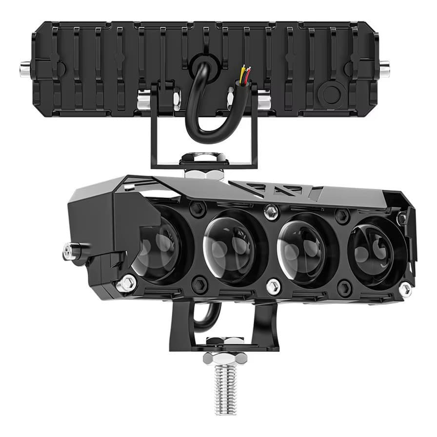 Farol De Lupa De Cor Dupla Para Carro Motocicleta 4 Led 40w