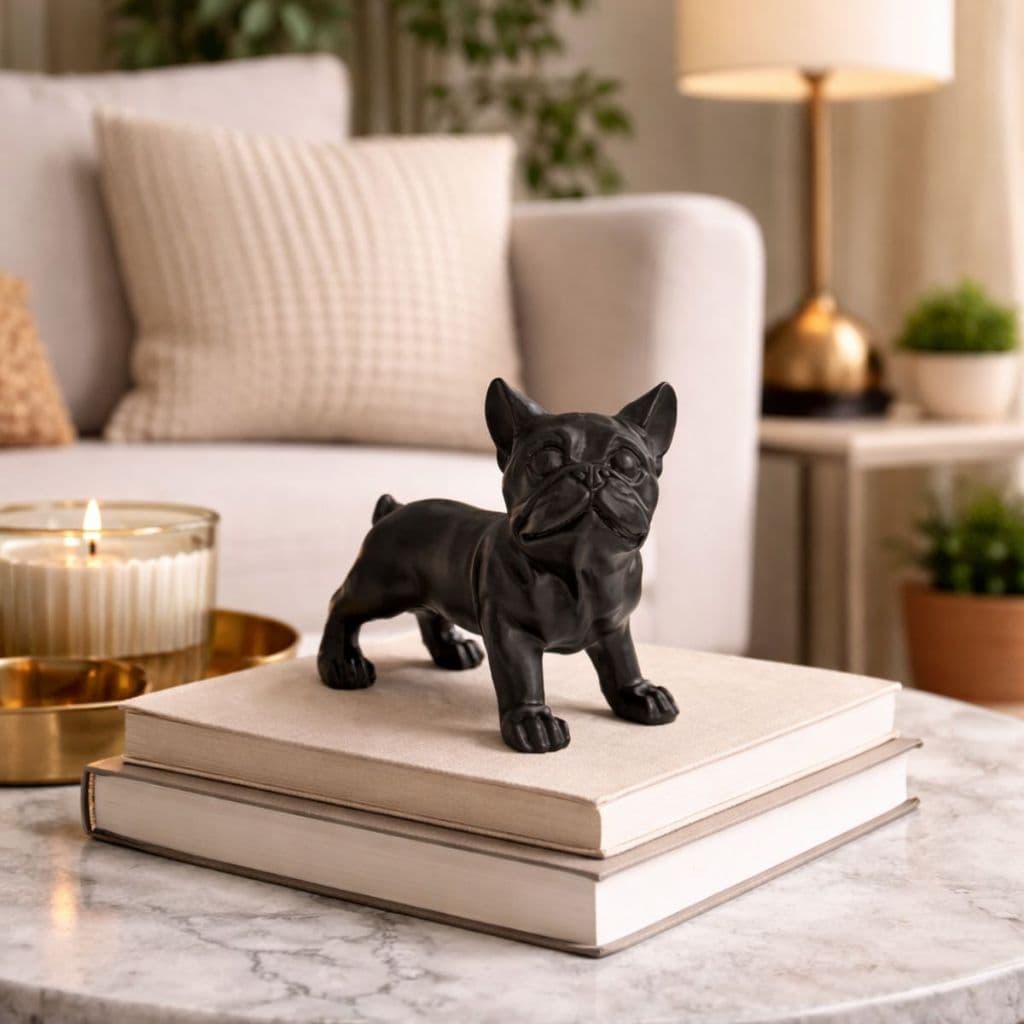 Estatueta Cão Raça Bulldog Francês Decoração