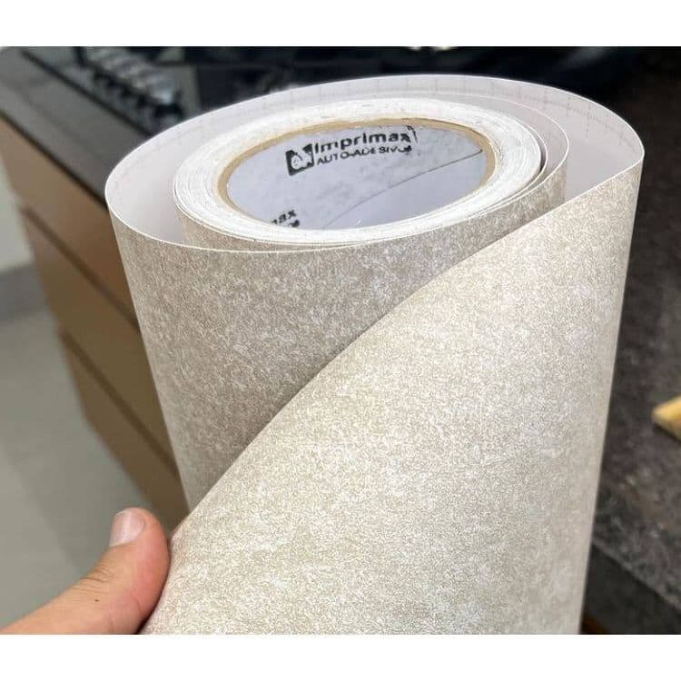 Adesivo Para Envelopar Pias, Bancadas, Mesas, Moveis, Papel de Parede, Decorativo Lavável Estilo Ardosia Areia Realista