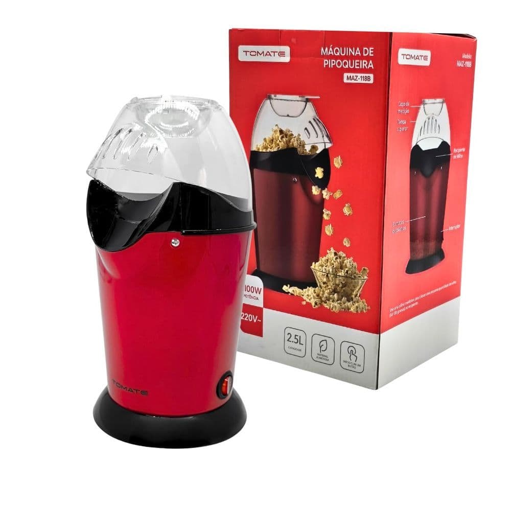 Pipoqueira Elétrica Tomate 1100 Watts 127 Volts