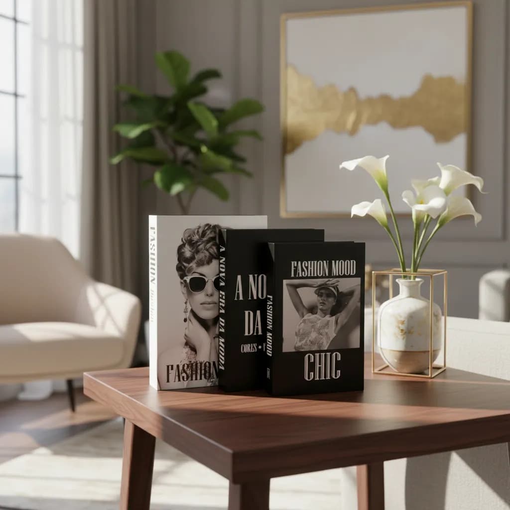Conjunto 3 Livros Caixa Porta Objetos Decorativo - Fashion Nova Era
