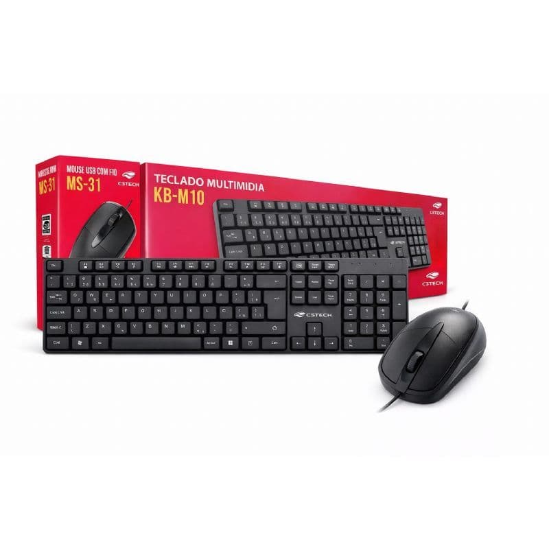 Kit Teclado e Mouse C3tech Com Fio
