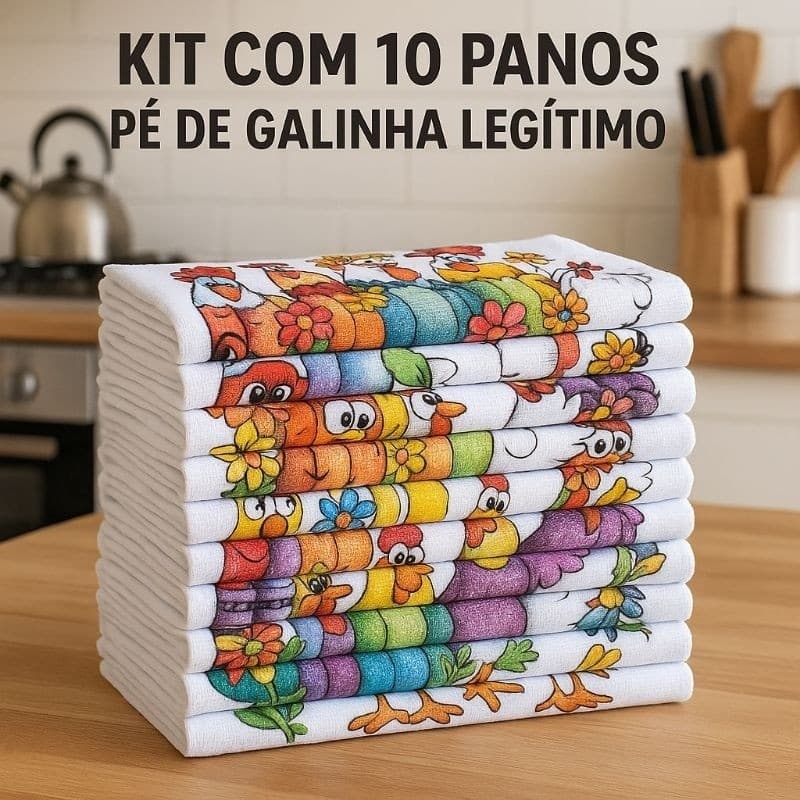 Kit 10 Pano De Prato pia, Atacado Estampado 100% Algodão Com Bainha produto excelente Qualidade para o dia a dia.