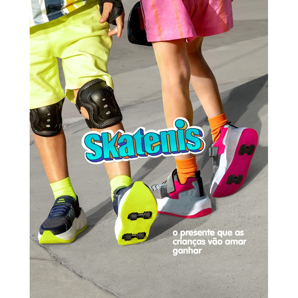 Tênis Infantil Skatenis Bibi Menino E Menina 4 Rodinhas