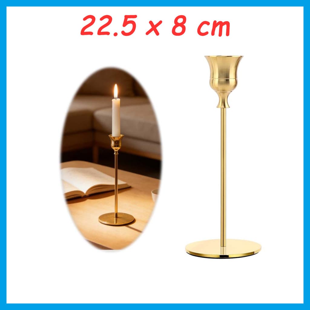Castiçal Suporte de Velas Metal leve de 22, 5x8cm, decoração de Páscoa, criação de atmosfera de mesa