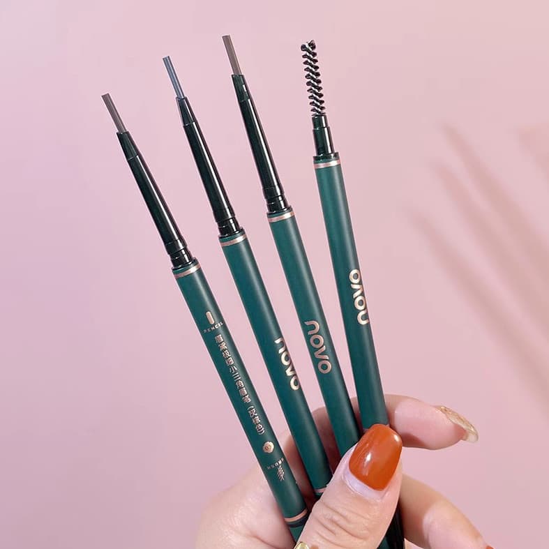 Lápis de sobrancelha triangular ultrafino, à prova d'água, à prova de suor, de longa duração, não desbota, Natural, três