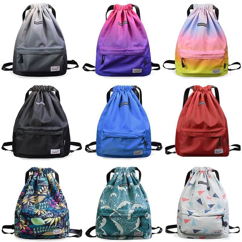 Leve à prova dwaterproof água cordão mochila das mulheres dos homens esportes Fitness mochila grande capacidade saco de