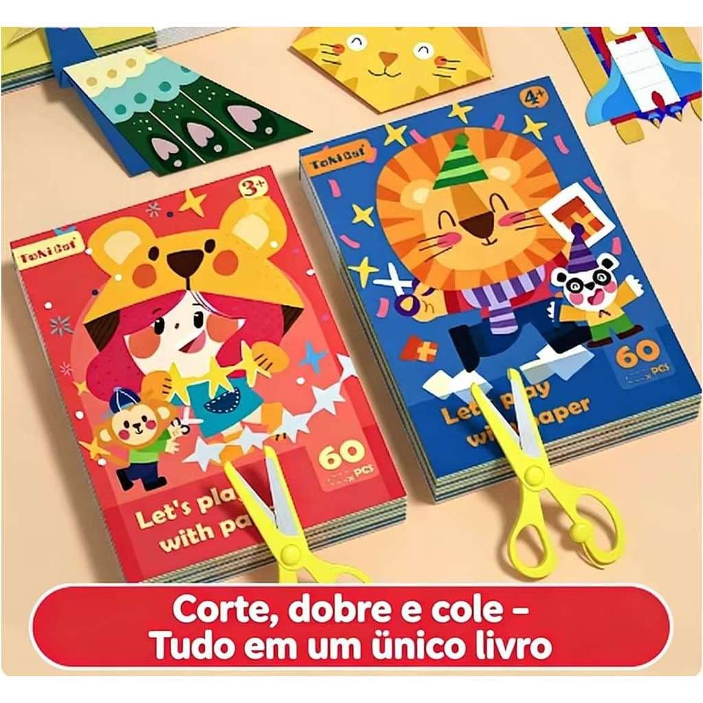 Livro de Recorte de Papel Colorido Infantil, Atividade DIY Divertida para Educação Infantil