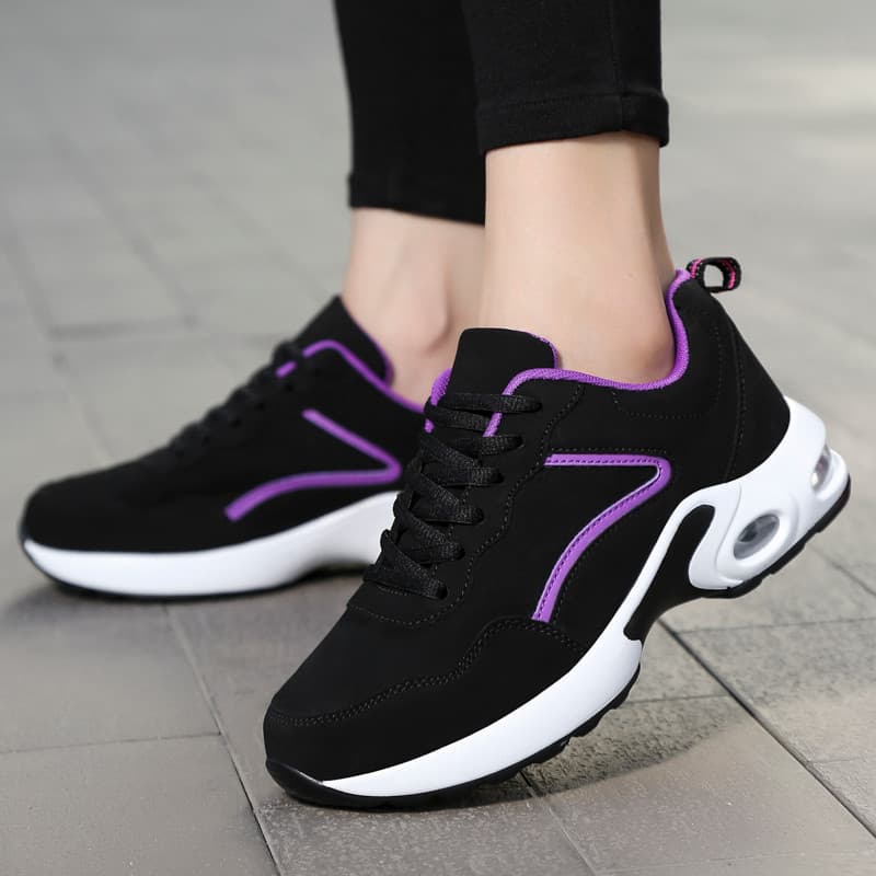 Outono rendas sapatos femininos estudante couro à prova dwaterproof água tênis de corrida leve sapatos esportivos mãe sa