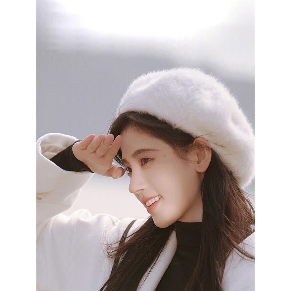 Ju Jingyi mesmo estilo coelho boina de pelúcia feminino inverno quente 2025 venda quente estilo coreano influenciador pi