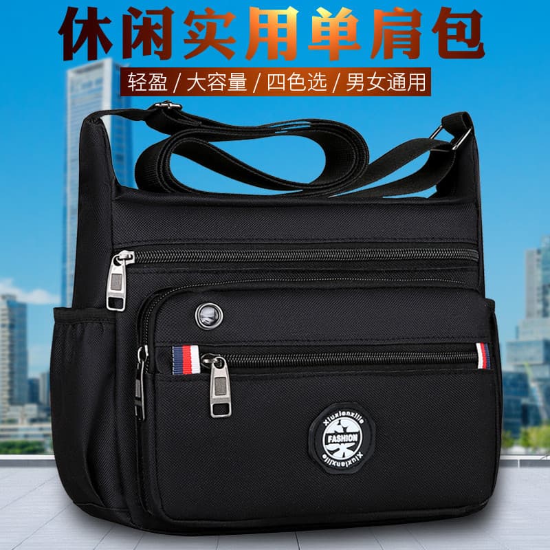 Roupas masculinas de meia-idade mochila para idosos de grande capacidade mensageiro de um ombro à prova d'água bolsa de