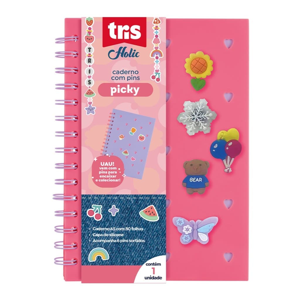 Caderno Pautado Picky c/ 70 Fls, Tris