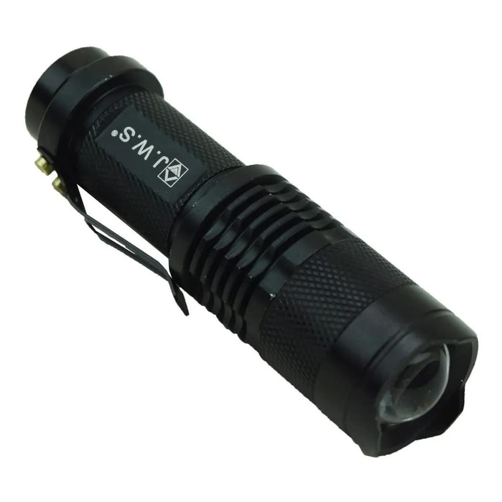 Lanterna LED T5 JWS Mini Alta Potência Camping Profissional Longo Alcance Luz Branca Corpo Preto ws-576