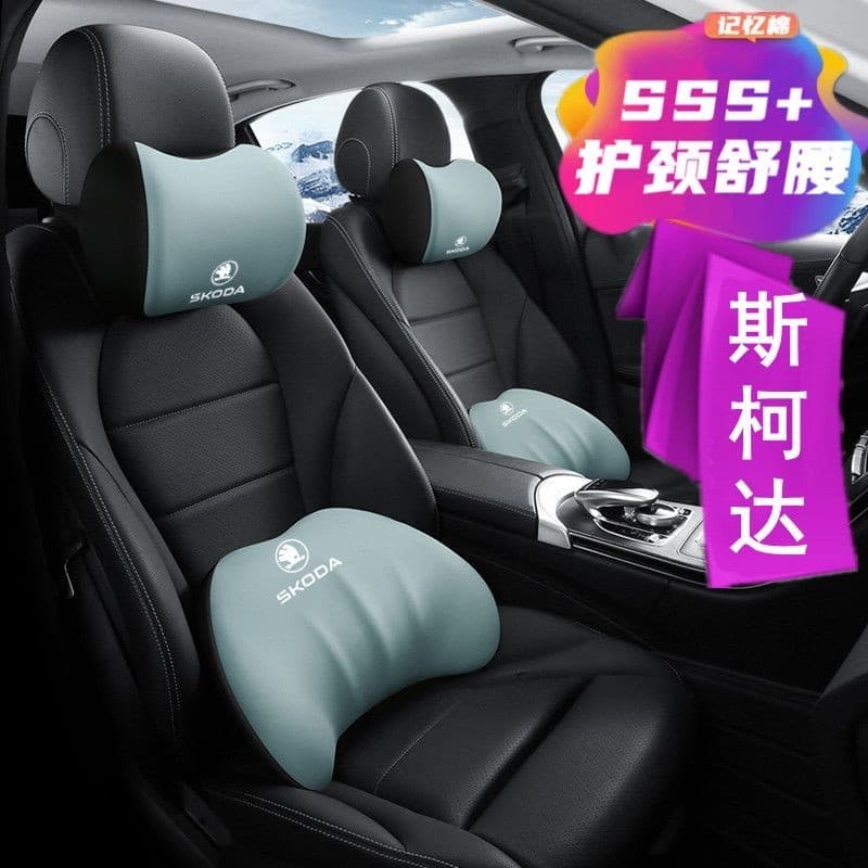 Skoda Mingrui Komik Korok Speedy Almofada para carro Encosto de cabeça Suporte para pescoço Travesseiro para assento de