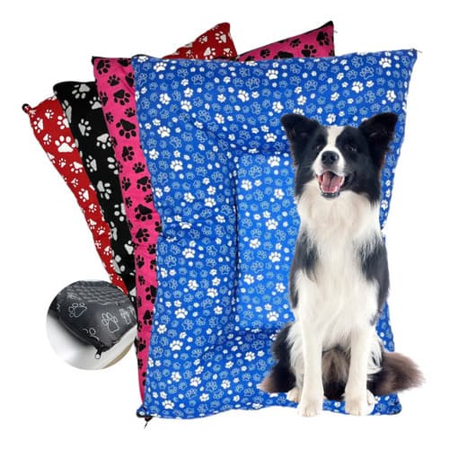 Colchonete Pet 90x70cm Tam G para Cachorro e Gato Caminha Confortável Lavável com Zíper Cama Grande Macia Resistente