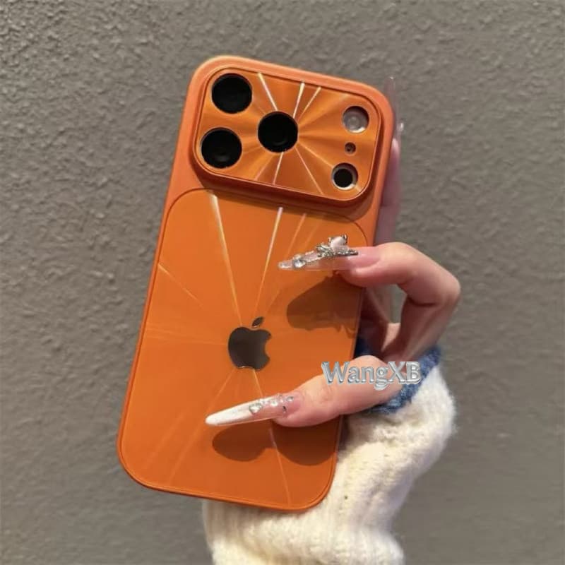 Luxuosa Capa De Telefone aurora De Cor Sólida , Adequada Para iPhone 17 , 16 , 15 , 14 , 13 Pro Max-Com Função Antiderra