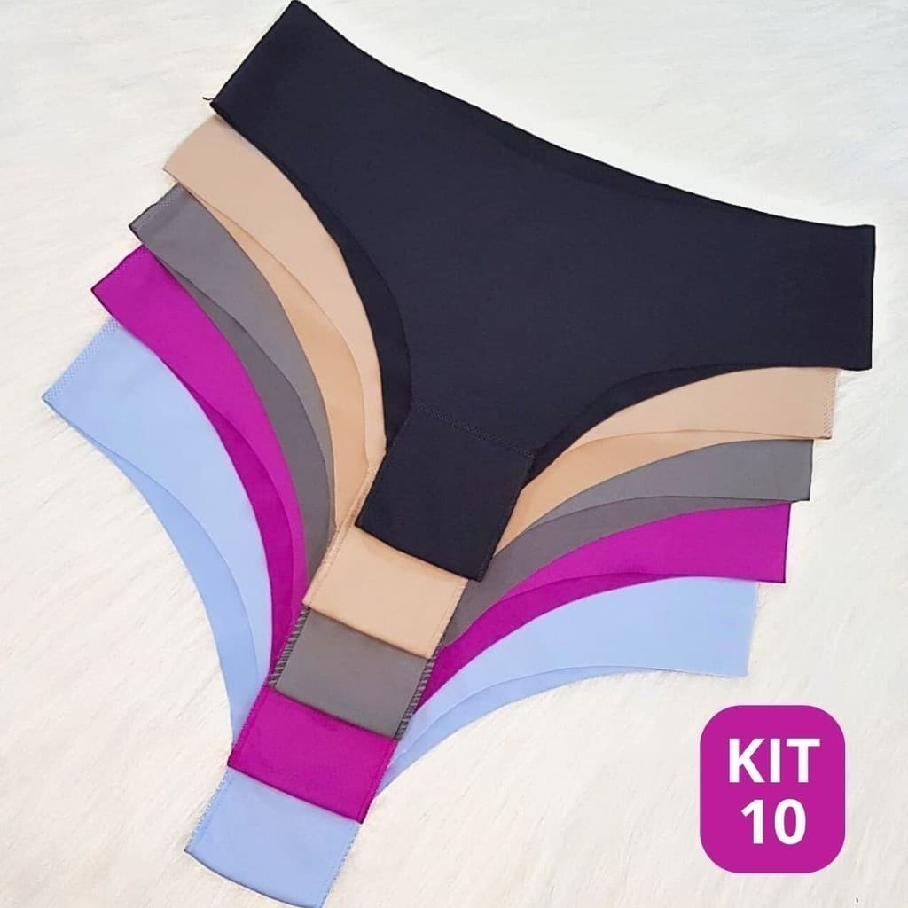 Kit Calcinhas Sem Costura Cortada a Laser Tanga Não Marca - Tanga Confoto Ads
