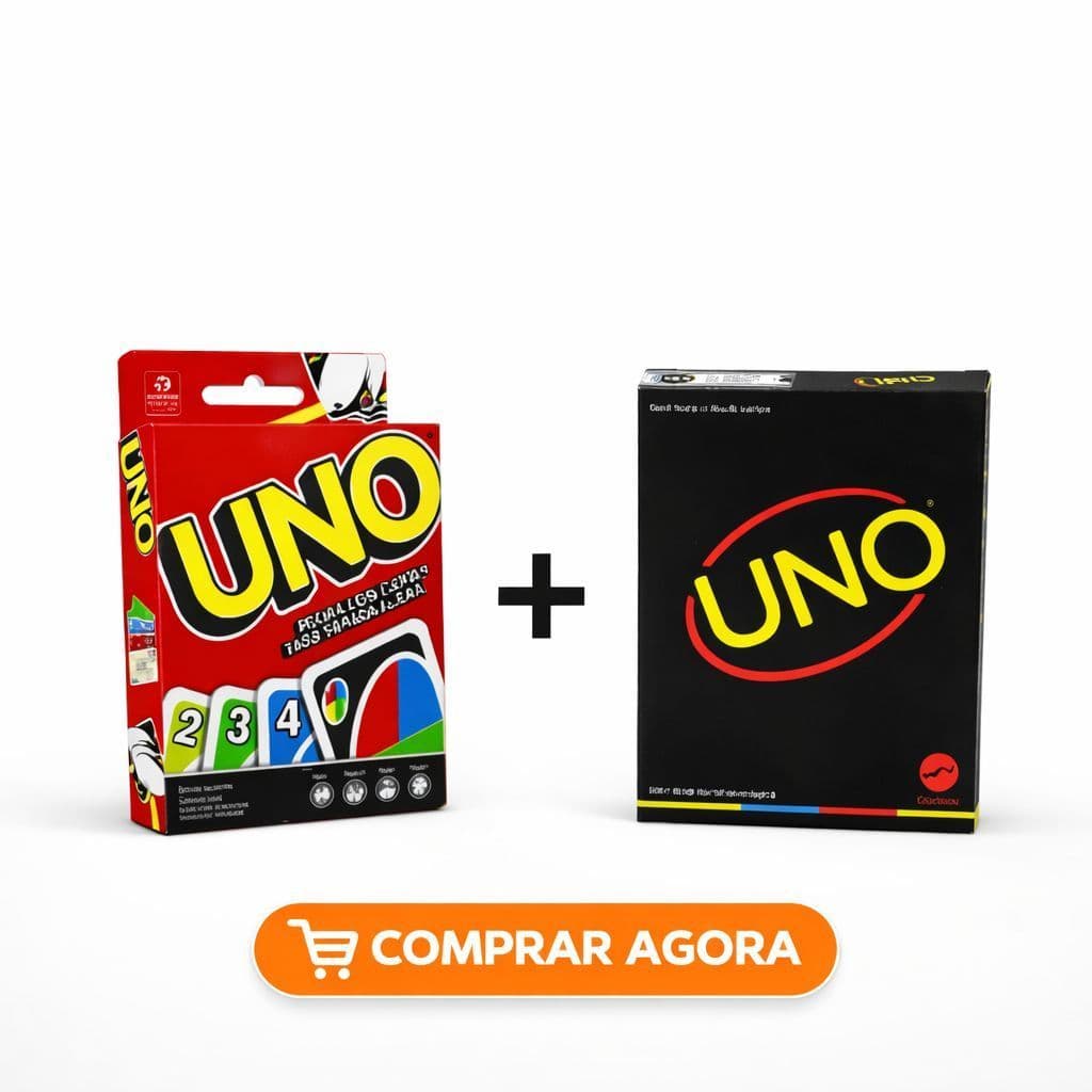 Jogo de Cartas Uno Black & UNO  Baralho Alta Qualidade Cartas Diversão Entretenimento com Amigos