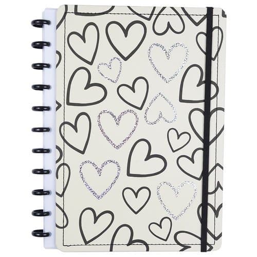 Caderno Grande Capa Dura Reposicionavel Folhas Pautadas Papel Escolar Organizado