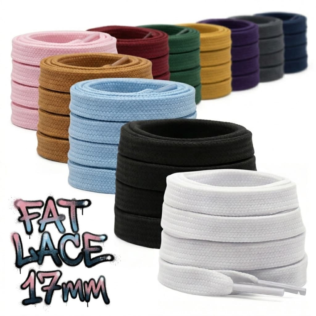 Kit 2 Pares Cadarço Streetwear Chato Skatista Premium Streetlife Resistente Para Tênis Largo Grosso