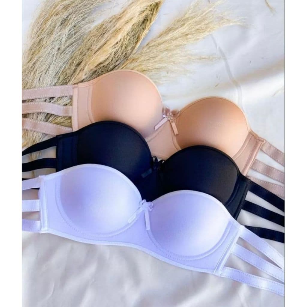 Kit 5 Sutiã Tomara Que Caia Sotian 3 Tiras Reforçado Com Bojo Conforto Soutien Moda Íntima Feminina