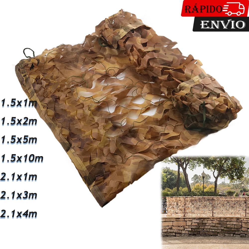 Rede de camuflagem persianas para decoração pátio guarda-sol acampamento fazenda fábrica abrigo de carro Marrom
