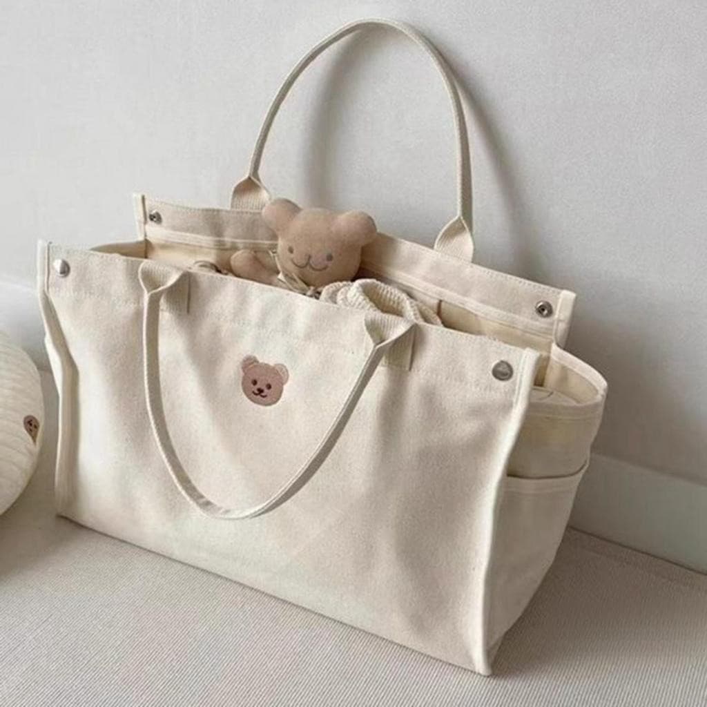 Bolsa de Maternidade de Urso de Desenho Animado Grande Capacidade Bolsa de Fraldas para Bebê Bolsa de Ombro Fashionável