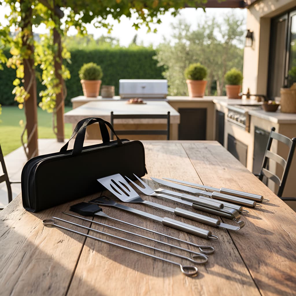 Kit Para Churrasco Profissional Inox Chef Gourmet Utensílios