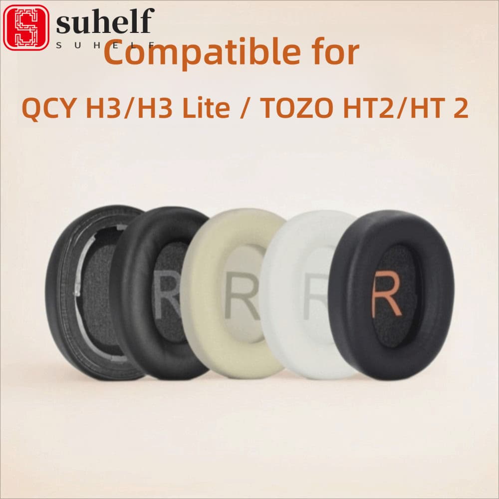 SUHELF 1 Par De Almofadas Para Fone De Ouvido , Protetor De Espuma De Esponja , QCY H3/H3 Lite/TOZO HT2/HT 2