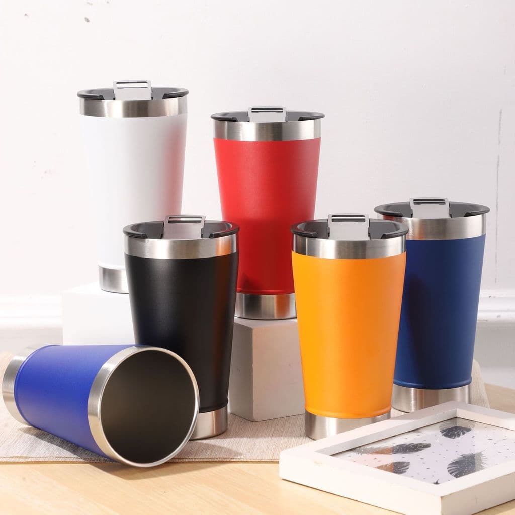 Copo Térmico 473ml Inox Com Abridor e Tampa | Parede Dupla Para Cerveja Churrasco 🚀 Pronta Entrega